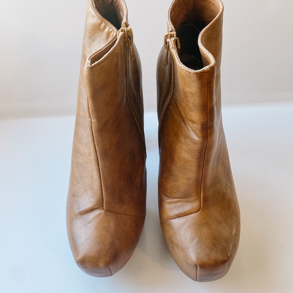 Camel Brown Platform Booties - Picture 3 of 7